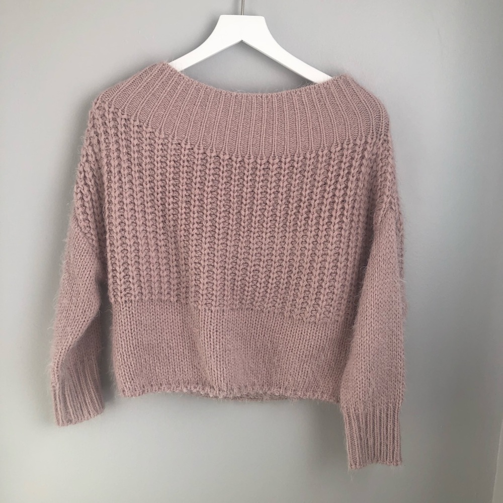 Miracle Off the Shoulder Blush Sweater